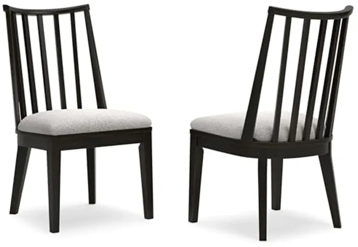 Signature Design by Ashley Galliden Urban Upholstered Armless Dining Chair, Set of 2, Black & Light Gray