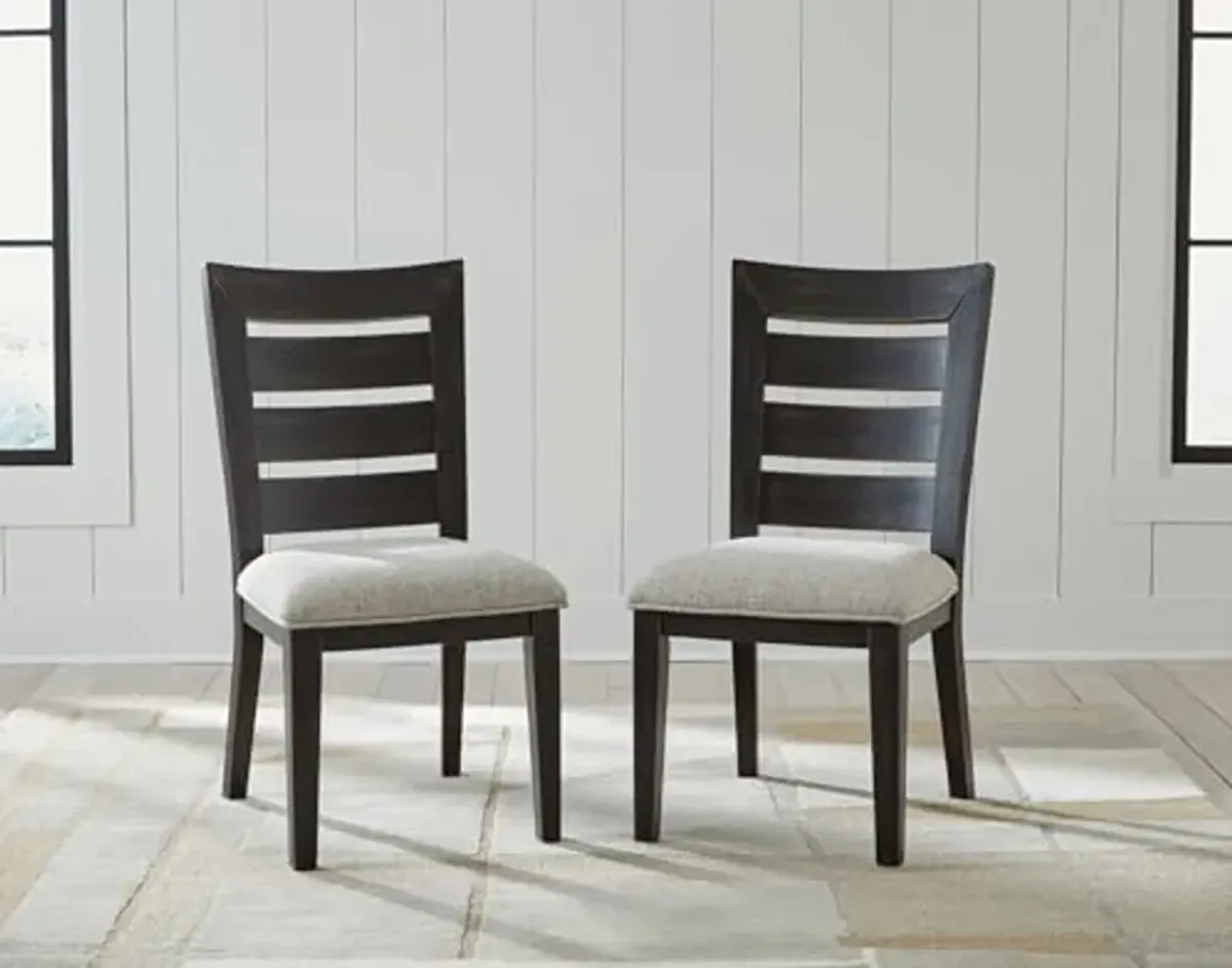 Signature Design by Ashley Galliden Urban Armless Upholstered Dining Chair, Set of 2, Black & Light Gray