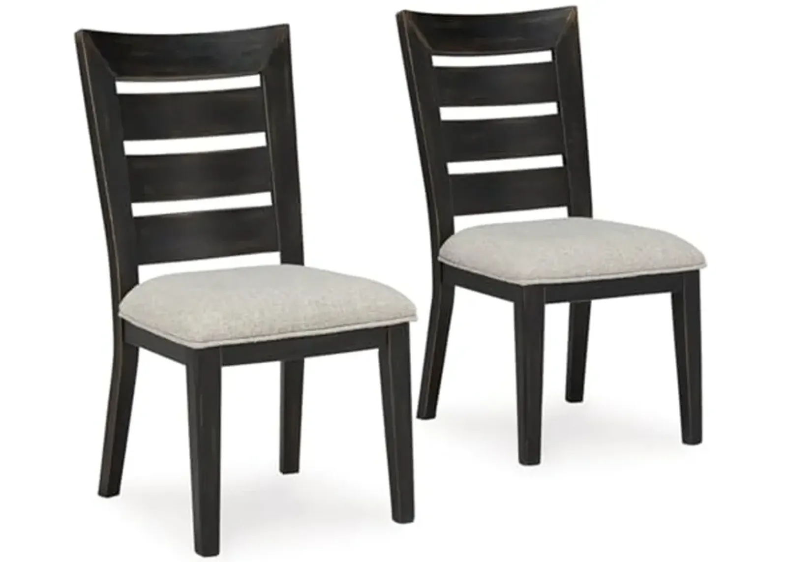 Signature Design by Ashley Galliden Urban Armless Upholstered Dining Chair, Set of 2, Black & Light Gray