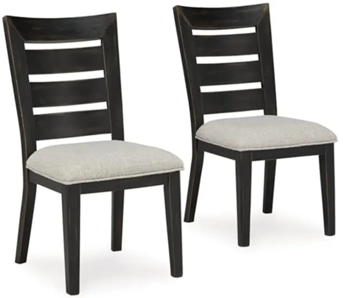 Signature Design by Ashley Galliden Urban Armless Upholstered Dining Chair, Set of 2, Black & Light Gray