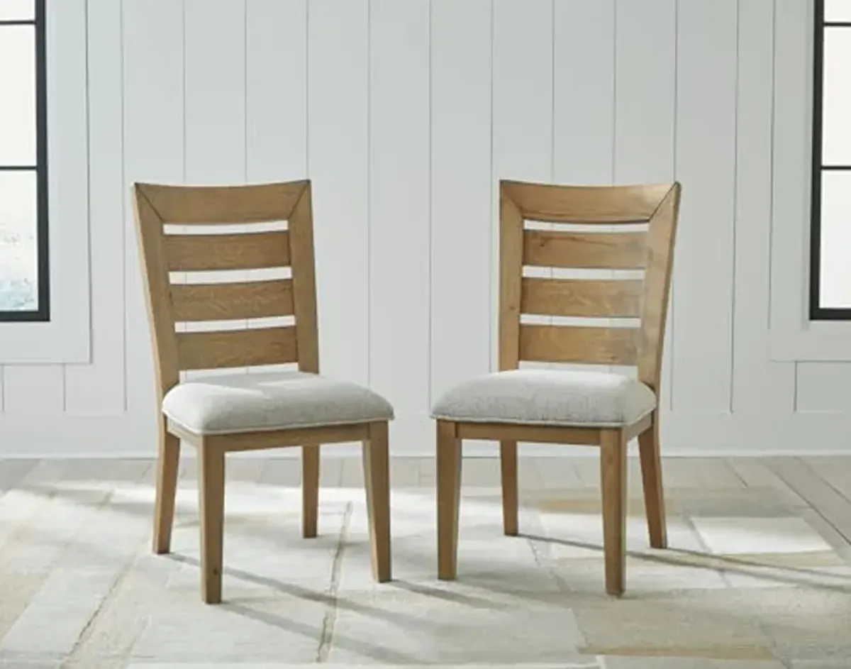 Signature Design by Ashley Galliden Urban Armless Upholstered Dining Chair, Set of 2, Light Brown & Light Gray