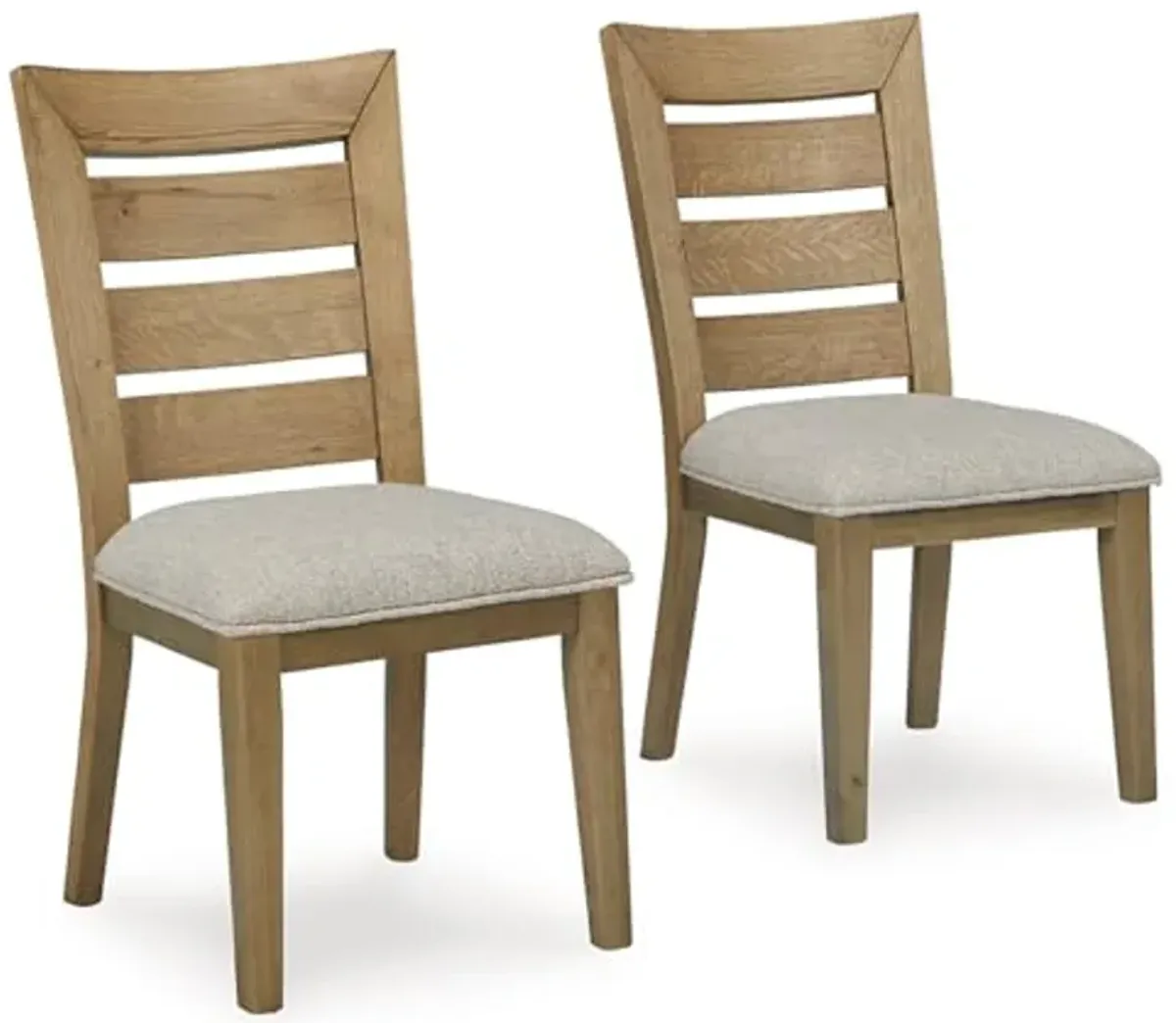 Signature Design by Ashley Galliden Urban Armless Upholstered Dining Chair, Set of 2, Light Brown & Light Gray