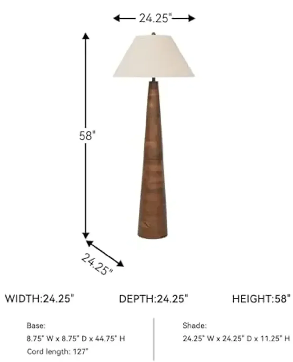 Signature Design by Ashley Danset Contemporary Wood Floor Lamp with 3-Way Switch, Light Brown