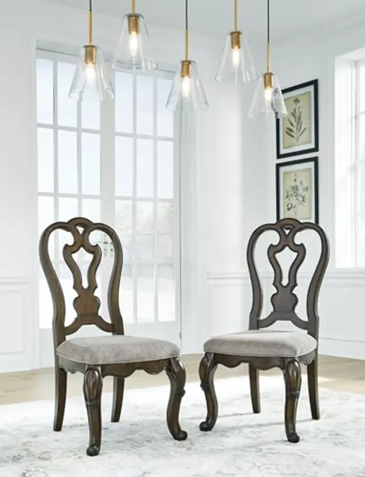 Signature Design by Ashley Maylee Dining Chair, Set of 2, 22" W x 26" D x 44" H, Dark Brown