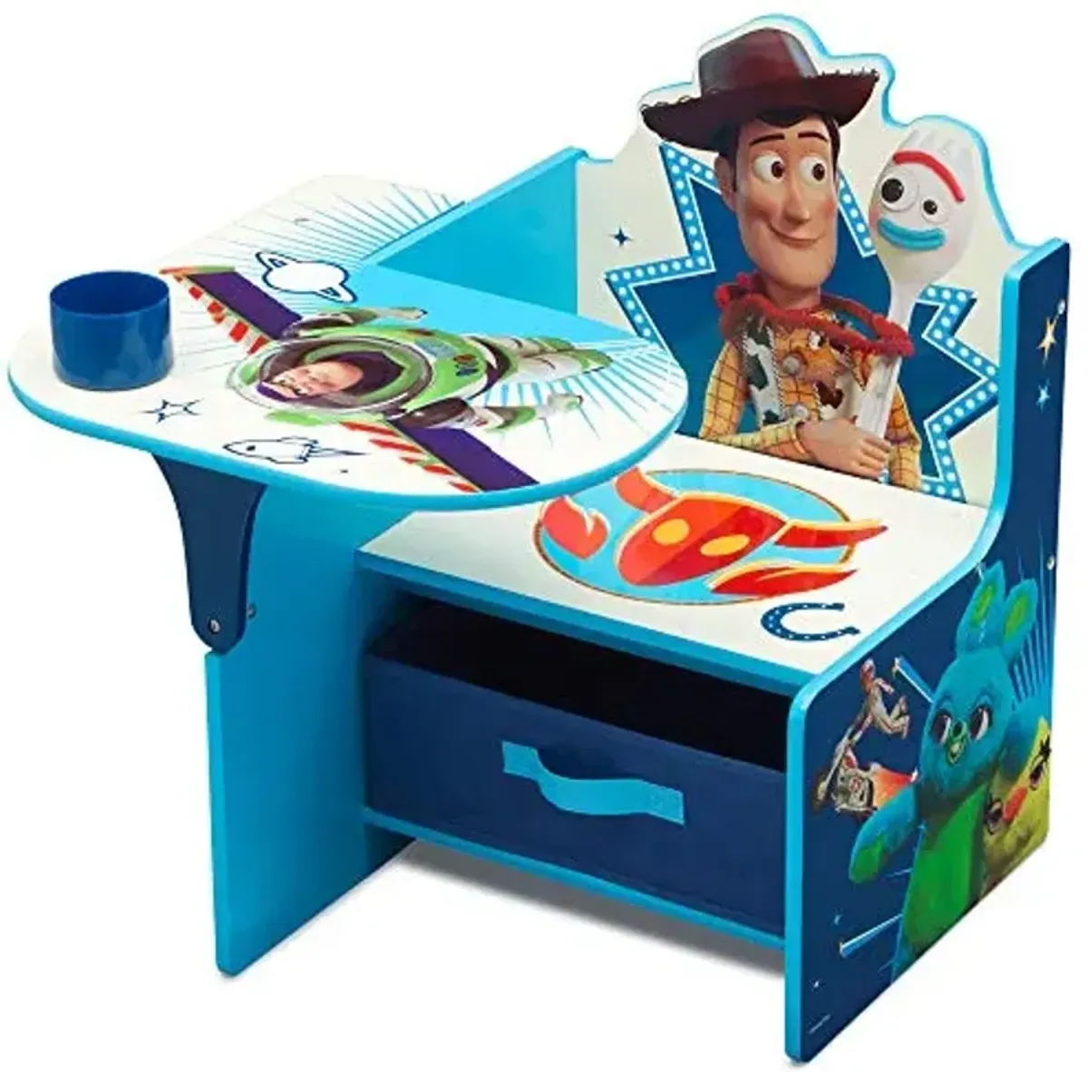 Delta Children Chair Desk with Storage Bin, Disney/Pixar Toy Story 4 & Plastic Toddler Bed, Disney/Pixar Toy Story 4