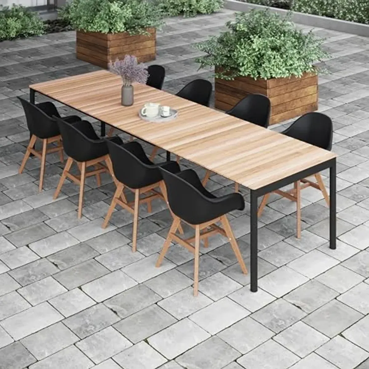 Amazonia Patio Yorick 9-Piece Dining Set |Certified Teak |Ideal for Outdoors