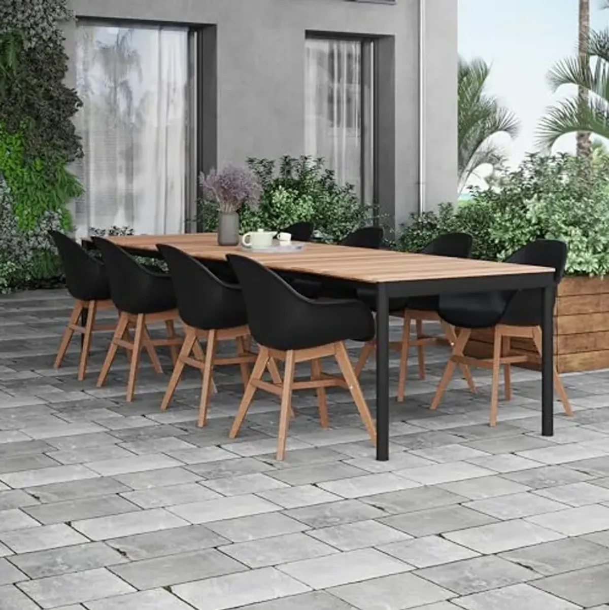 Amazonia Patio Yorick 9-Piece Dining Set |Certified Teak |Ideal for Outdoors