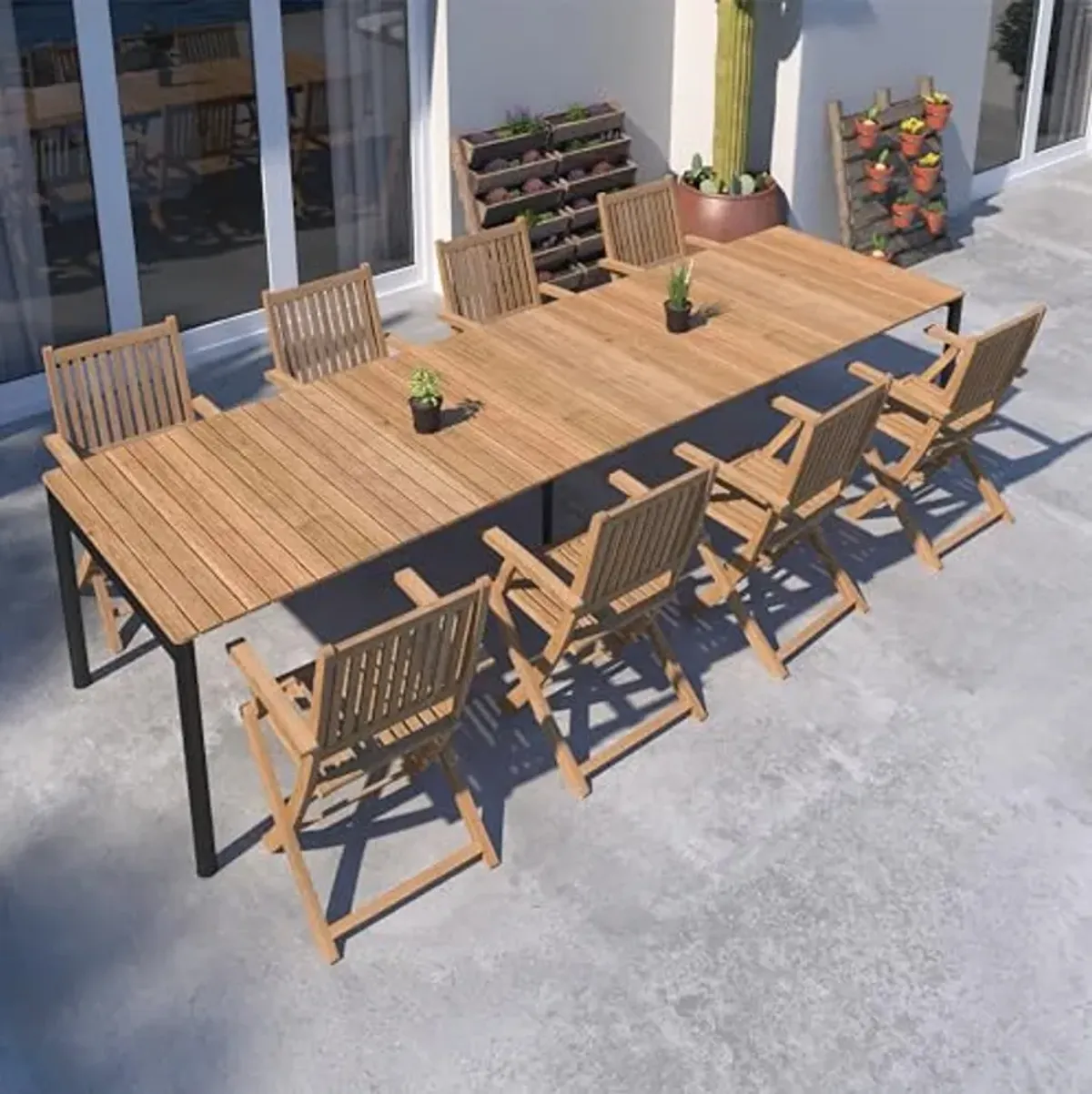 Amazonia Patio Coral Patio 9-Piece Dining Set |Certified Teak|Ideal for Outdoors