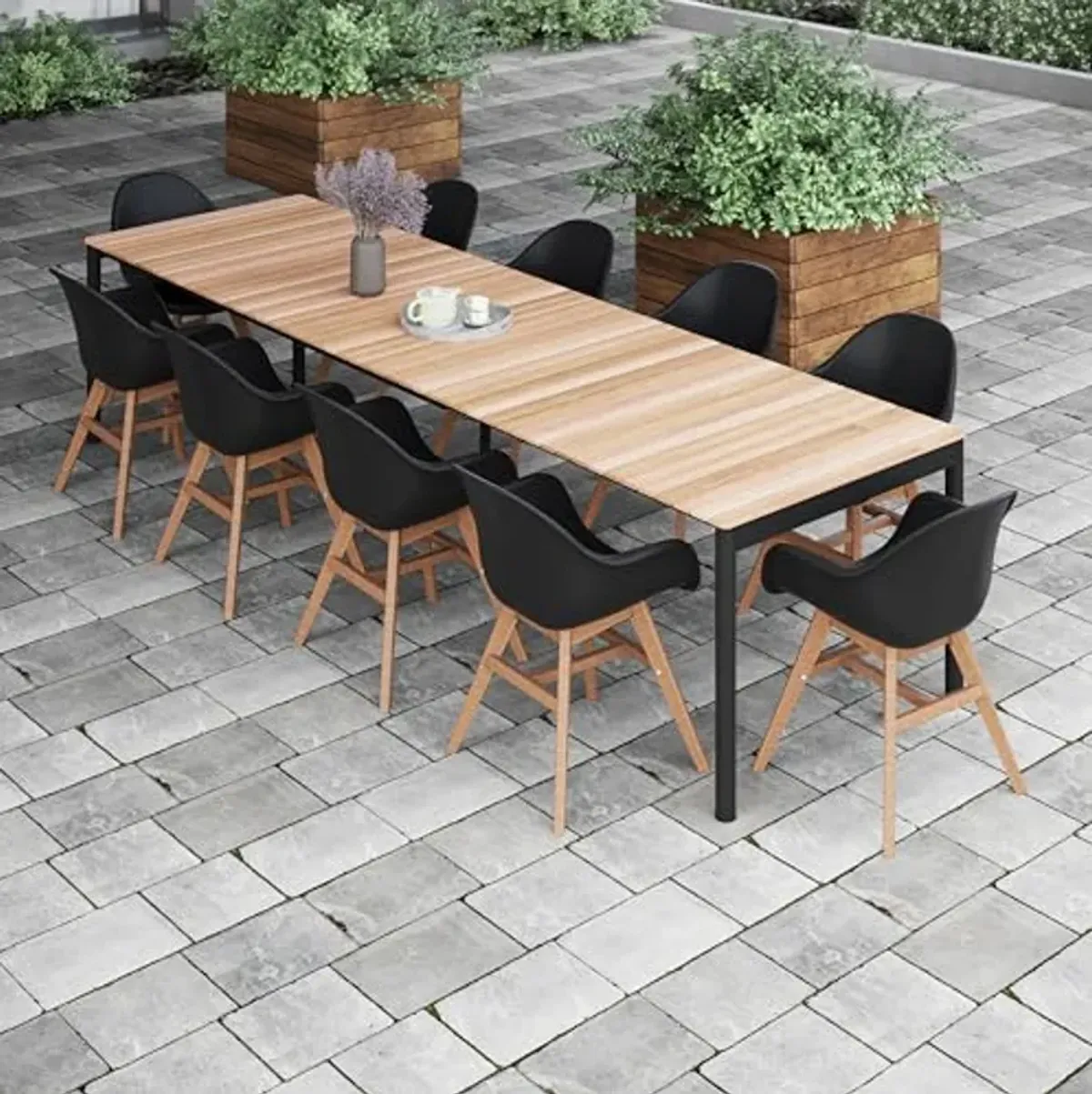 Amazonia Patio Ahri 11-Piece Dining Set |Certified Teak |Ideal for Outdoors