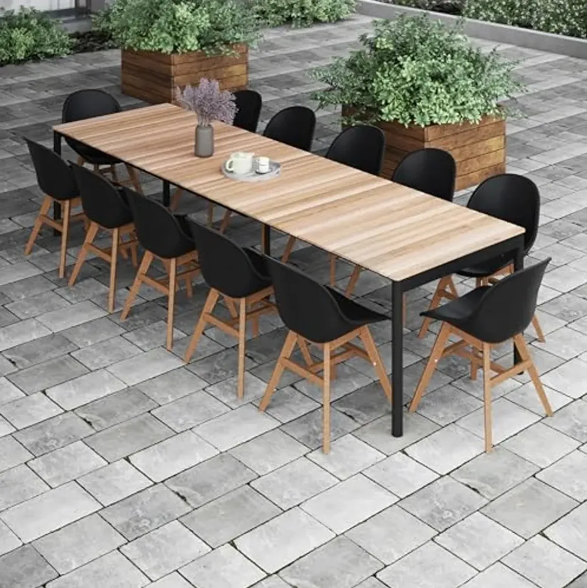 Amazonia Patio Soles 13-Piece Dining Set | Certified Teak |Ideal for Outdoors