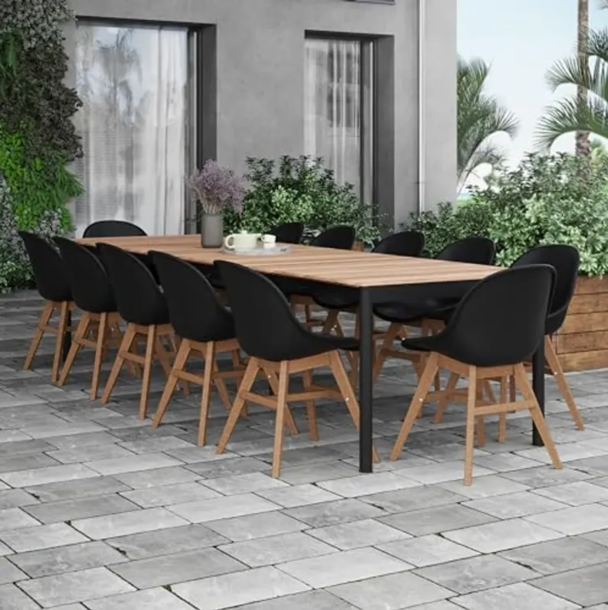 Amazonia Patio Soles 13-Piece Dining Set | Certified Teak |Ideal for Outdoors