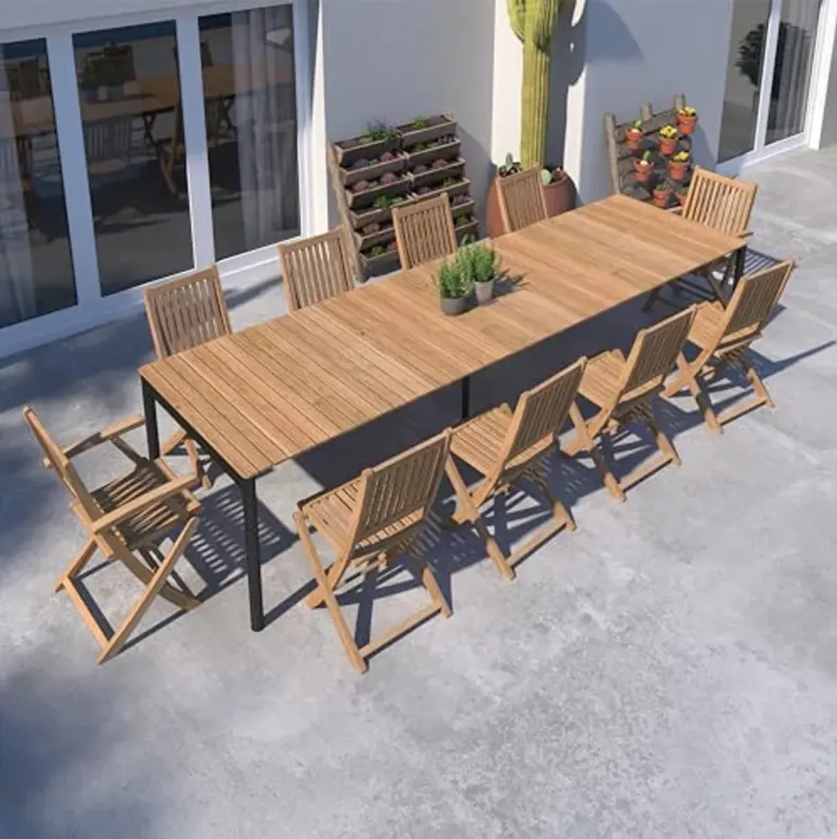 Amazonia Patio Kobe Patio 9-Piece Dining Set |Certified Teak|Ideal for Outdoors