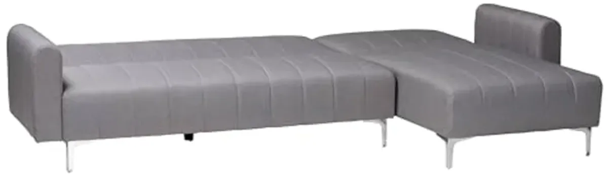 Baxton Studio Lanoma Convertible Sofa Bed, Slate Grey