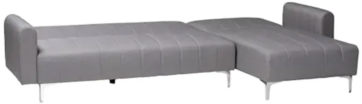 Baxton Studio Lanoma Contemporary Slate Grey Fabric Upholstered Convertible Sofa Bed