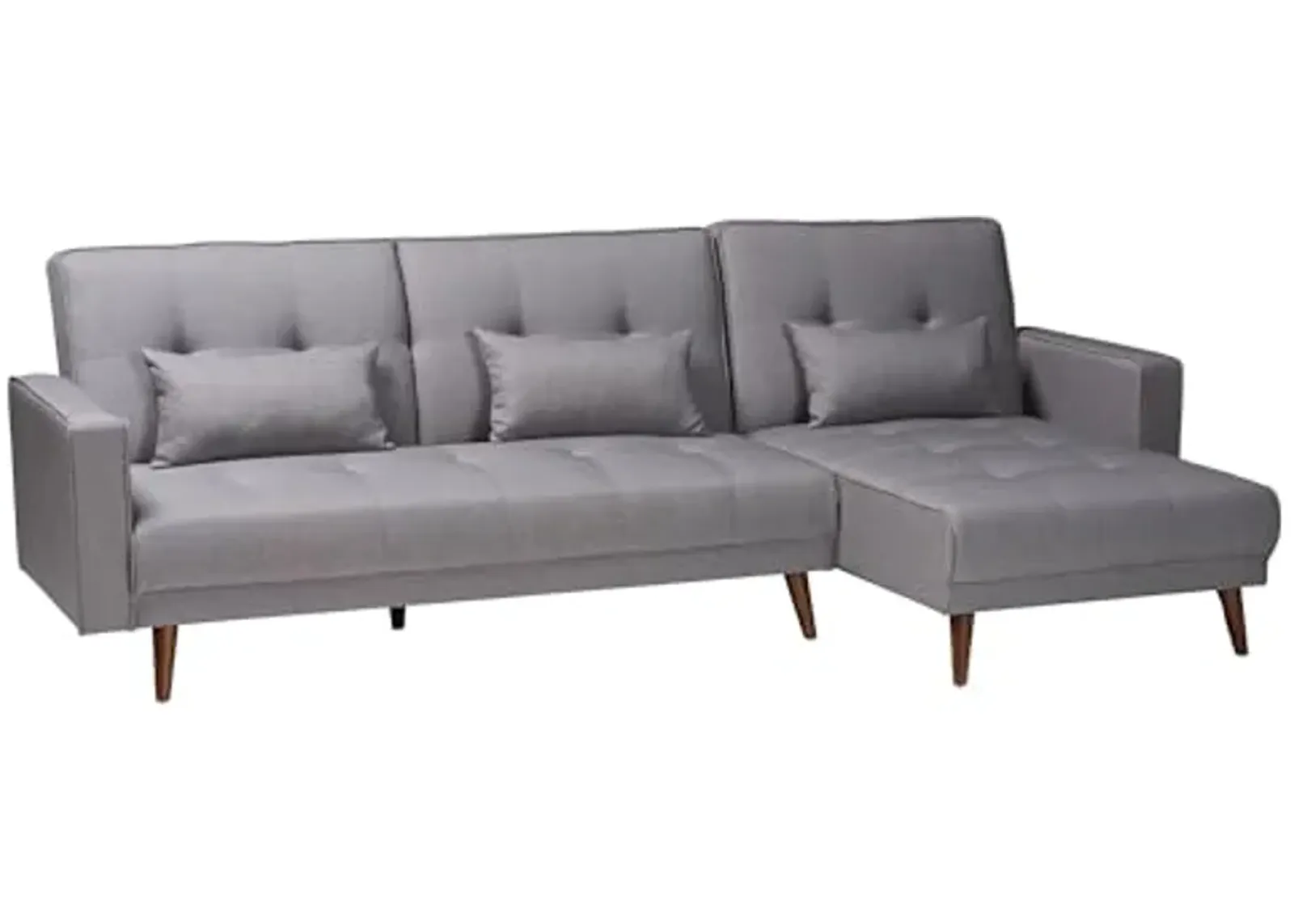 Baxton Studio Claire Convertible Sofa Bed, Slate Grey