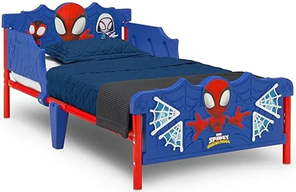 Delta Children CoComelon 3-Piece Toddler Playroom Set, Spidey Toddler Bed, Blue