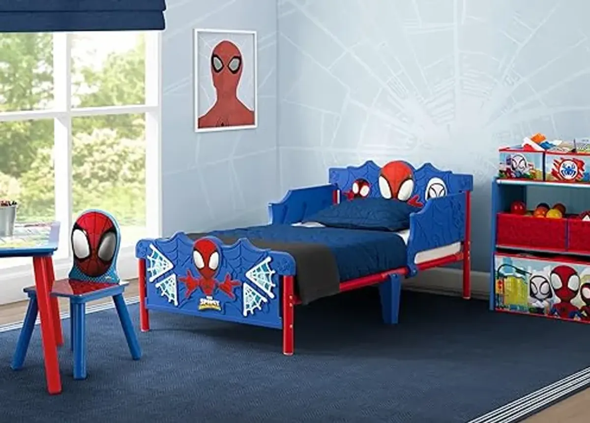 Delta Children CoComelon 3-Piece Toddler Playroom Set, Spidey Toddler Bed, Blue