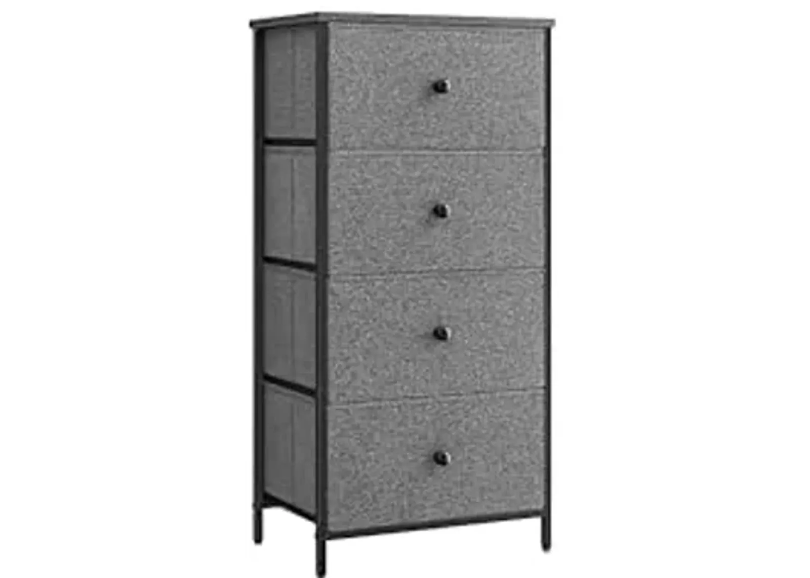 SONGMICS Bedroom, Fabric Dresser with 4 Metal Frame, Small Chest of Drawers,Full-Length Floor Mirror, 3-in-1, Modern Standing Full Body Mirror, 16.5 x 18.9 x 68.9 Inches,ULTS314G22 & ULFM007Y01