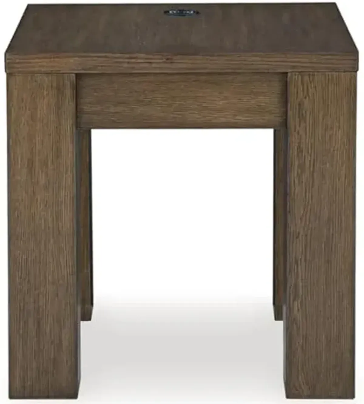 Signature Design by Ashley Rosswain Casual End Table with Wireless Charging and Straight Legs, Dark Brown