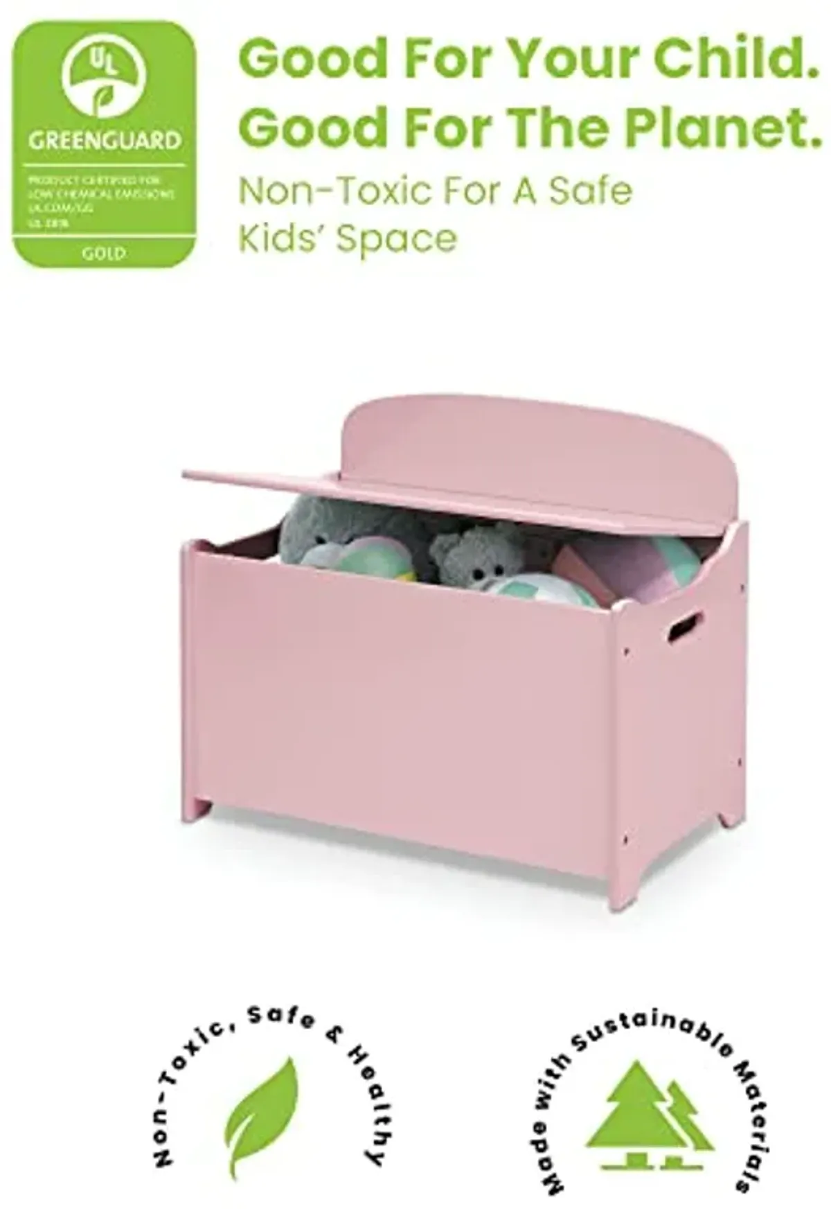 Delta Children MySize Deluxe Toy Boxes, Dusty Rose and Deep Blue