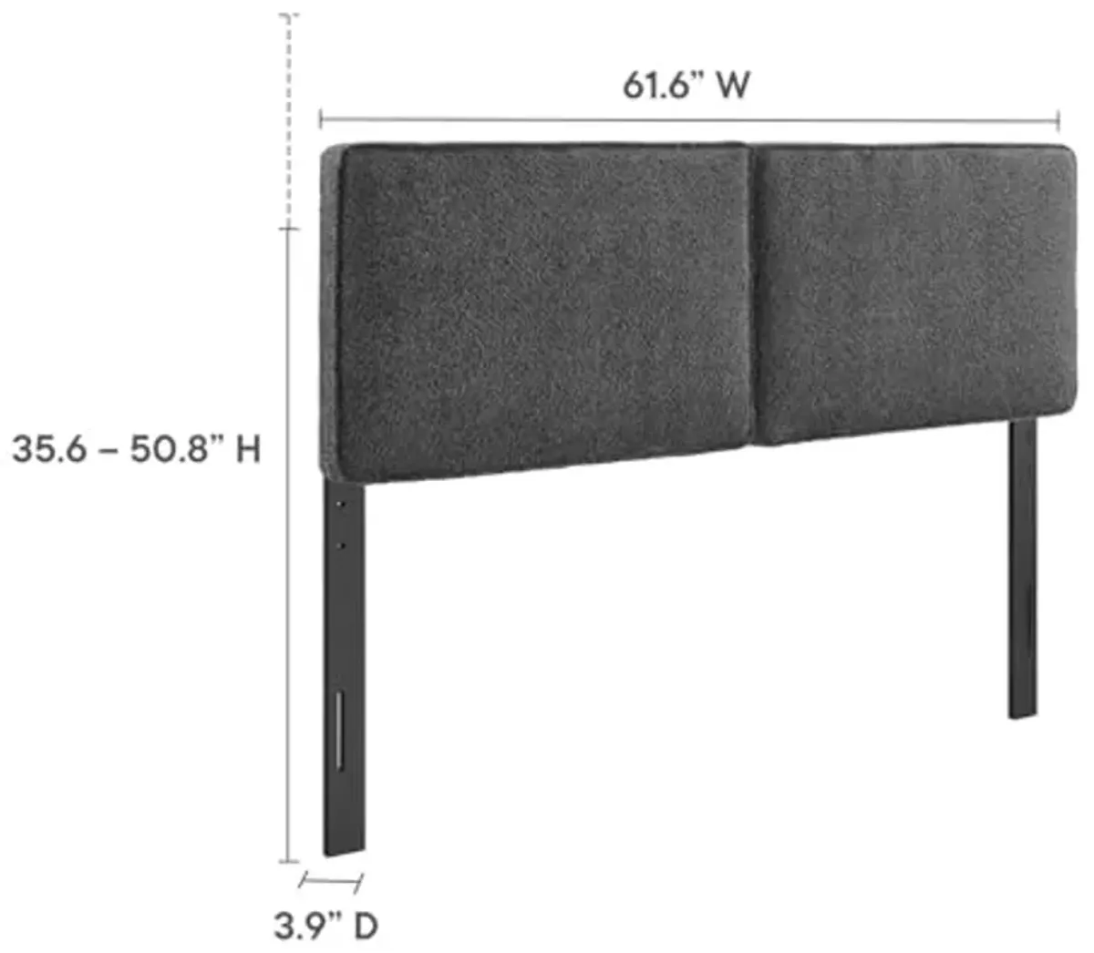 Modway Lindee Queen Size Upholstered Headboard with Sage Boucle Fabric - Modern Fabric Queen Headboard with Height-Adjustable Mounting Positions - Padded Pillow Style