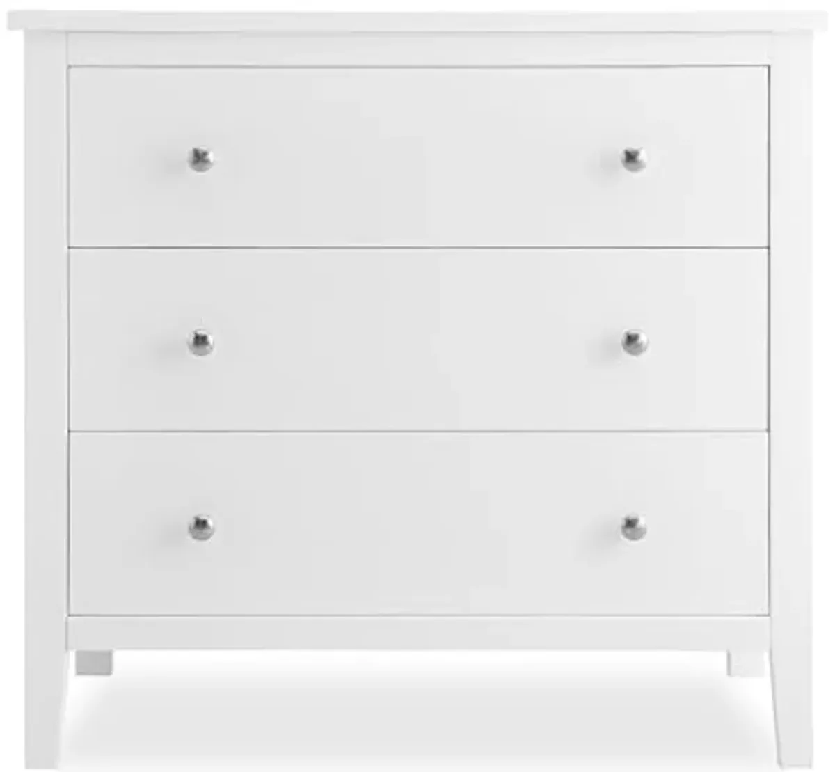 Delta Children Campbell 3 Drawer Dresser with Interlocking Drawers, Bianca White