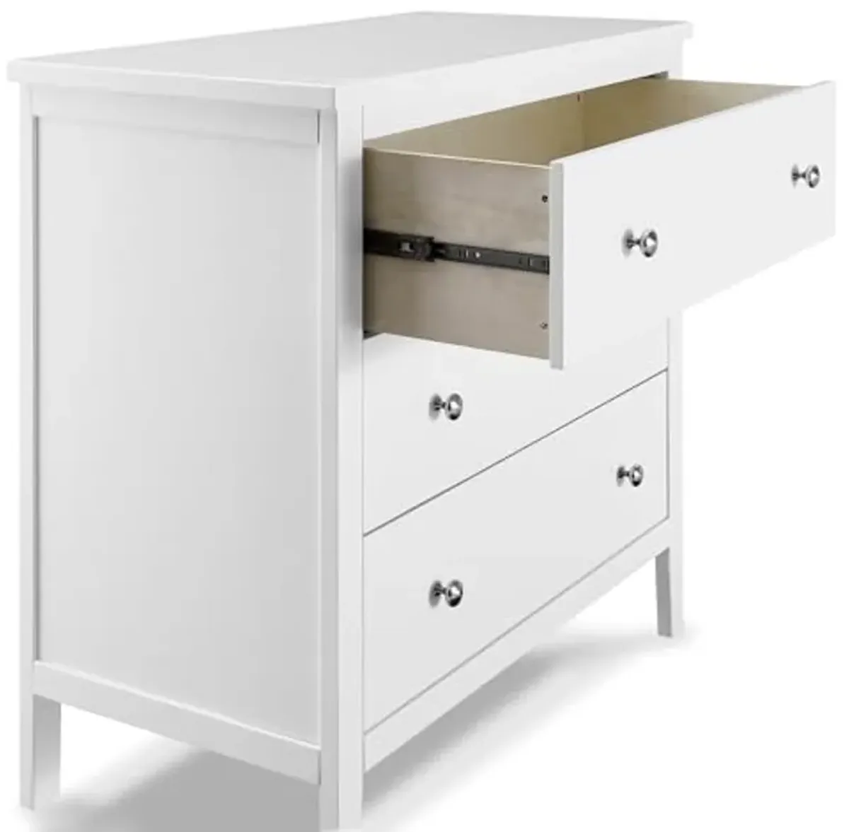 Delta Children Campbell 3 Drawer Dresser with Interlocking Drawers, Bianca White