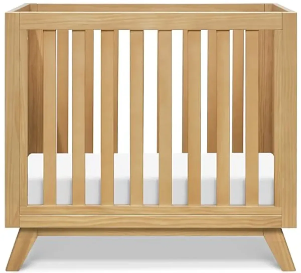 DaVinci Otto 3-in-1 Convertible Mini Crib with 4" Mattress in Honey, GREENGUARD Gold Certified