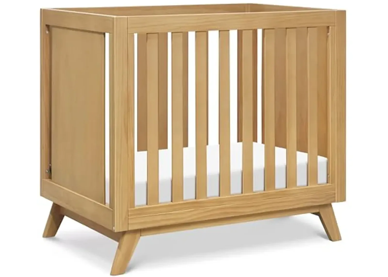 DaVinci Otto 3-in-1 Convertible Mini Crib with 4" Mattress in Honey, GREENGUARD Gold Certified