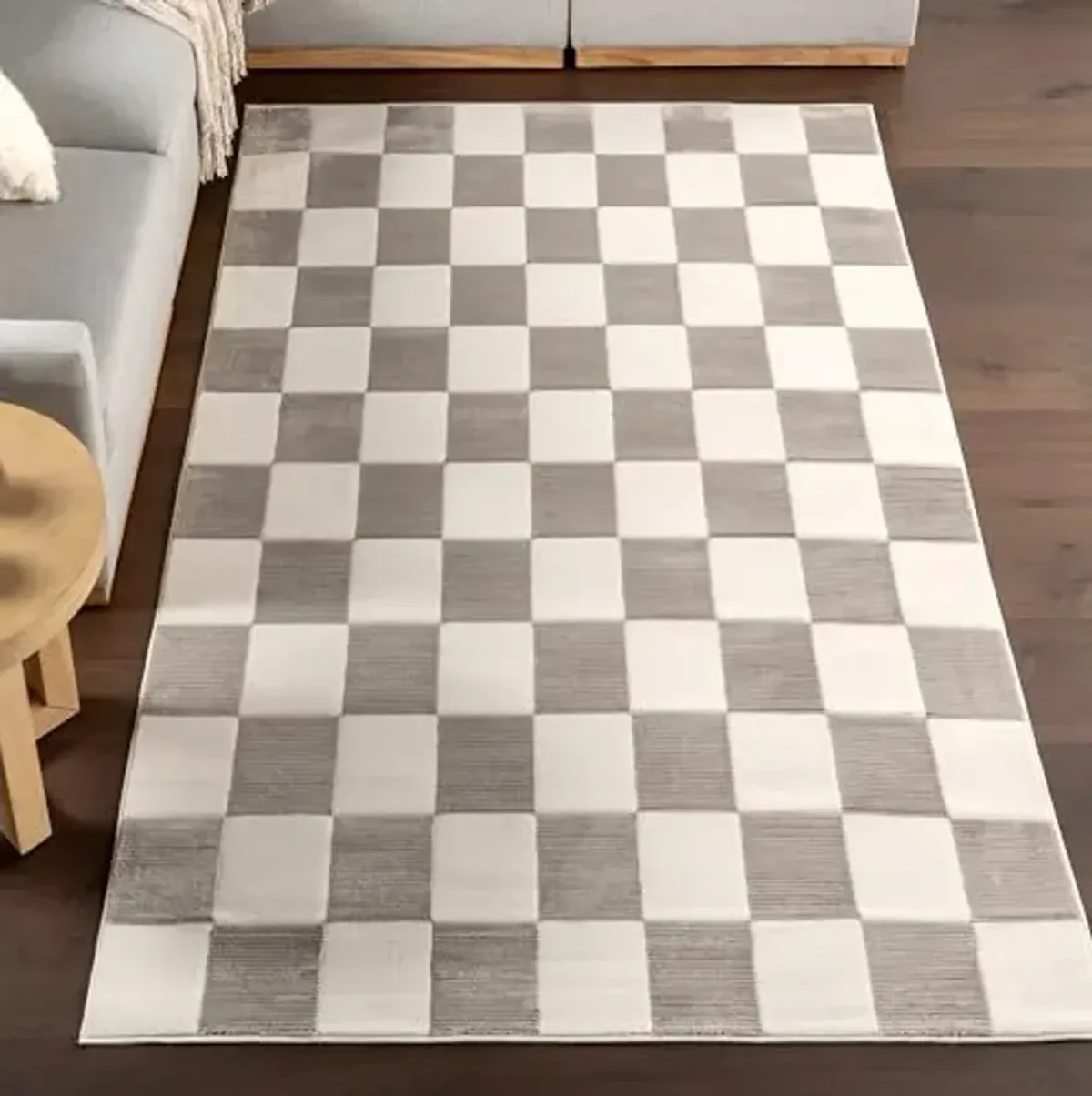 Nuloom Zhuri Cream/Beige, 8' x 10', Checkered, Recycled PET, Soft and Cozy, High Traffic, Stain Resistant, Easy Clean, Durable, Machine Washable Area Rug for Bedroom, Living Room, Dining, Den, Foyer
