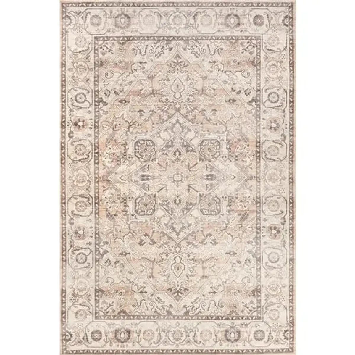 nuLOOM 2'6" x 8' Green Haven Collection Indoor Area Rug, Recycled Cotton, Machine Washable, Stitched Edging, Flat Woven, Mylah Beige