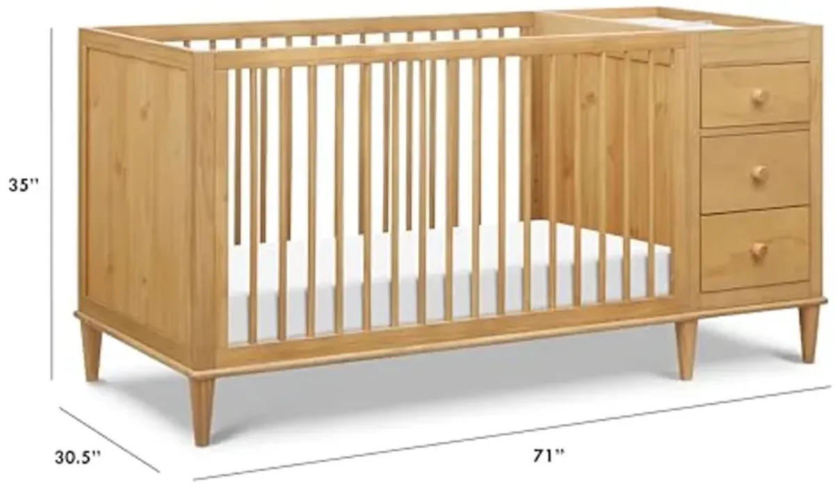 DaVinci Marley 3-in-1 Crib and Changer Combo in Honey