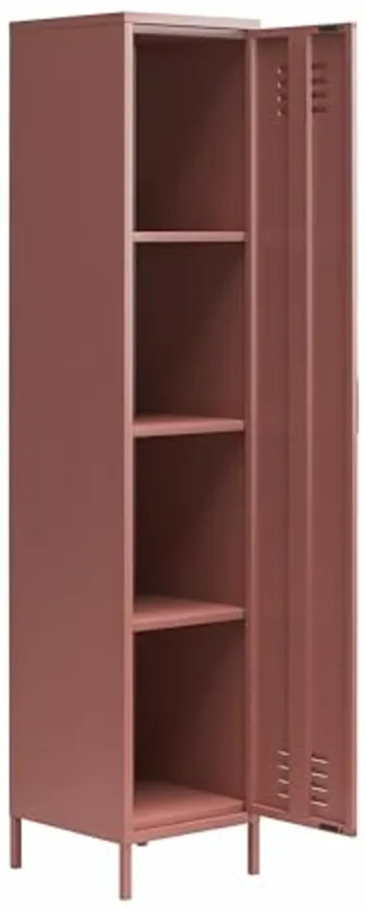 Novogratz Cache 1-Door Tall Single Metal Locker Style Storage Cabinet, Dusty Rose