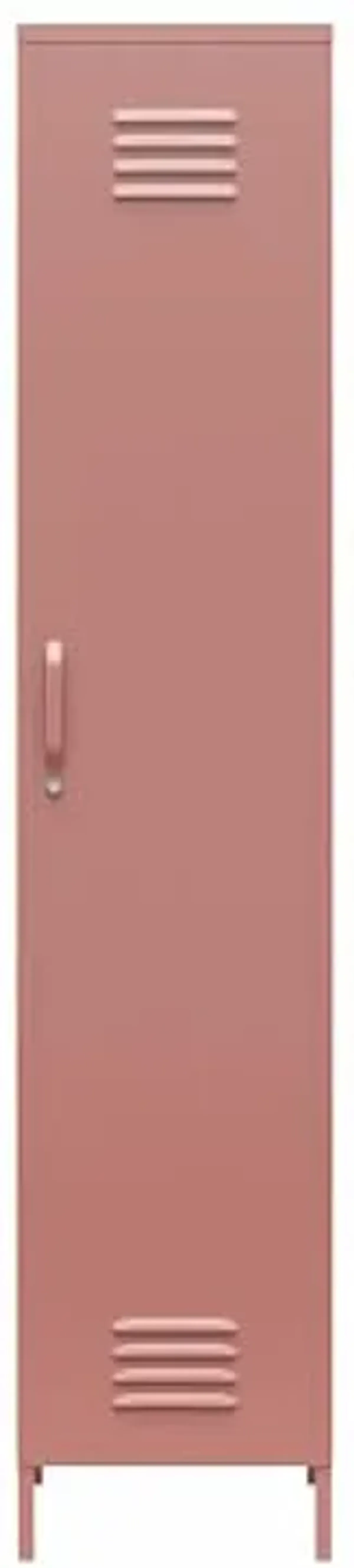 Novogratz Cache 1-Door Tall Single Metal Locker Style Storage Cabinet, Dusty Rose