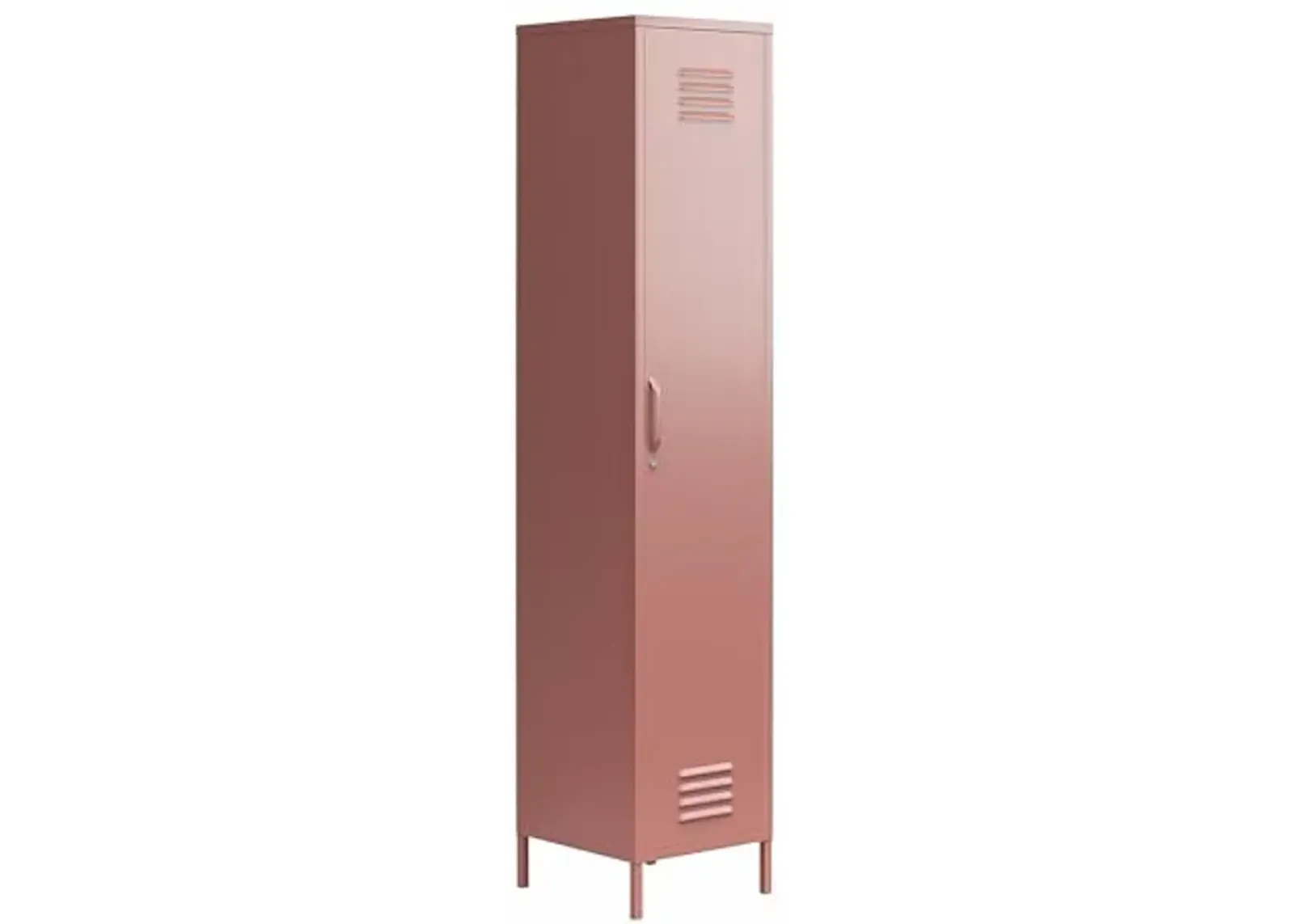 Novogratz Cache 1-Door Tall Single Metal Locker Style Storage Cabinet, Dusty Rose