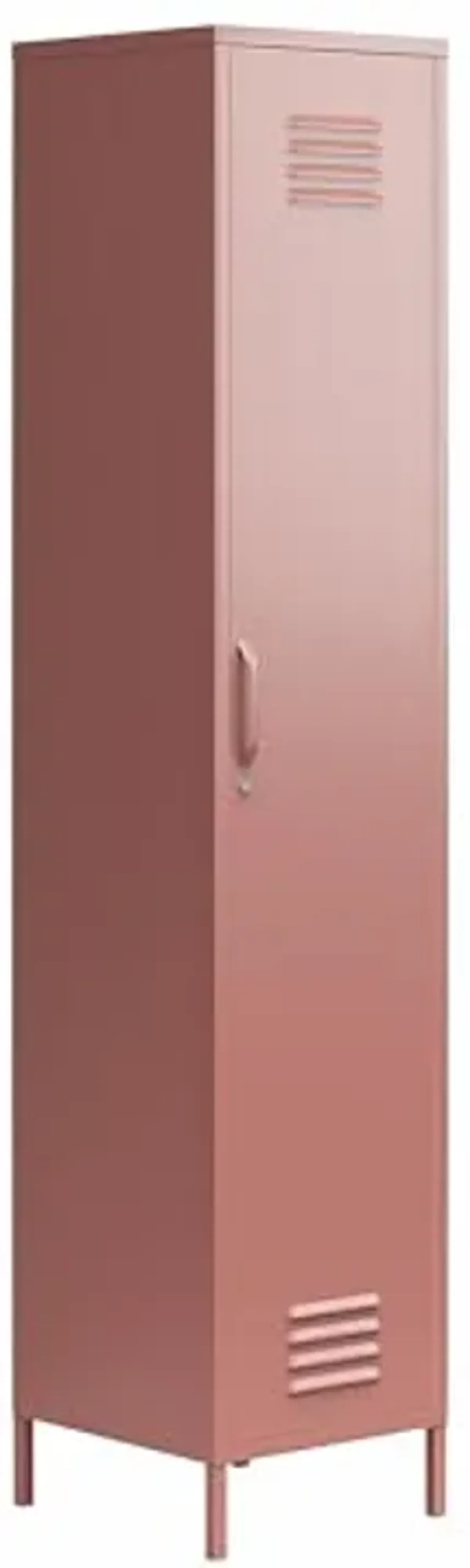 Novogratz Cache 1-Door Tall Single Metal Locker Style Storage Cabinet, Dusty Rose