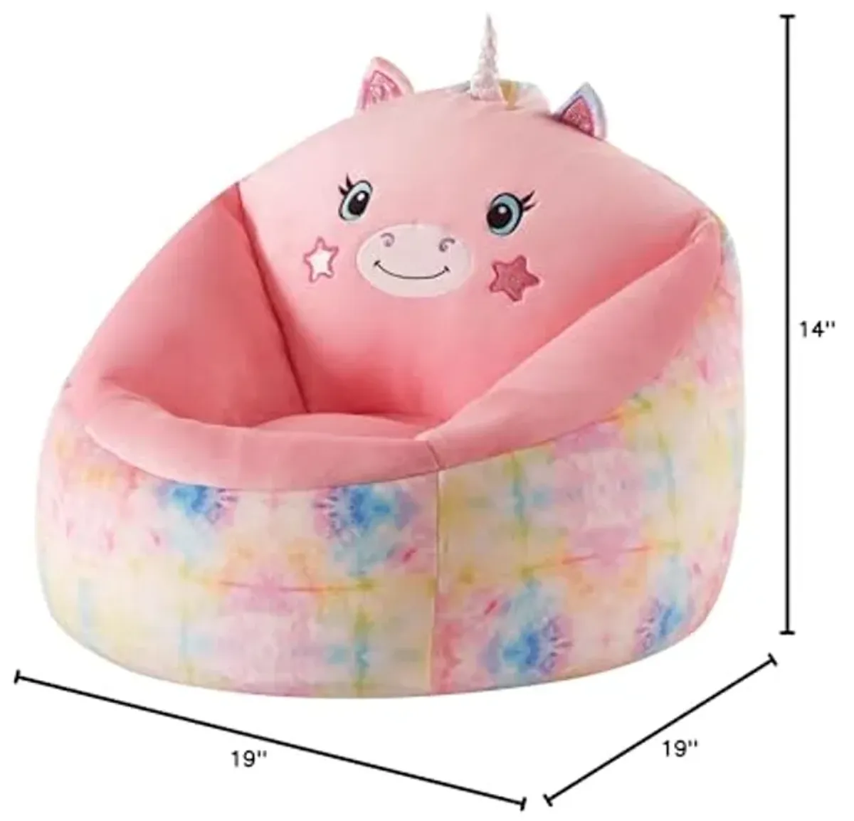 Heritage Kids Micromink Squishy Bean Bag Chair for Kids Ages 3+, Figural Unicorn