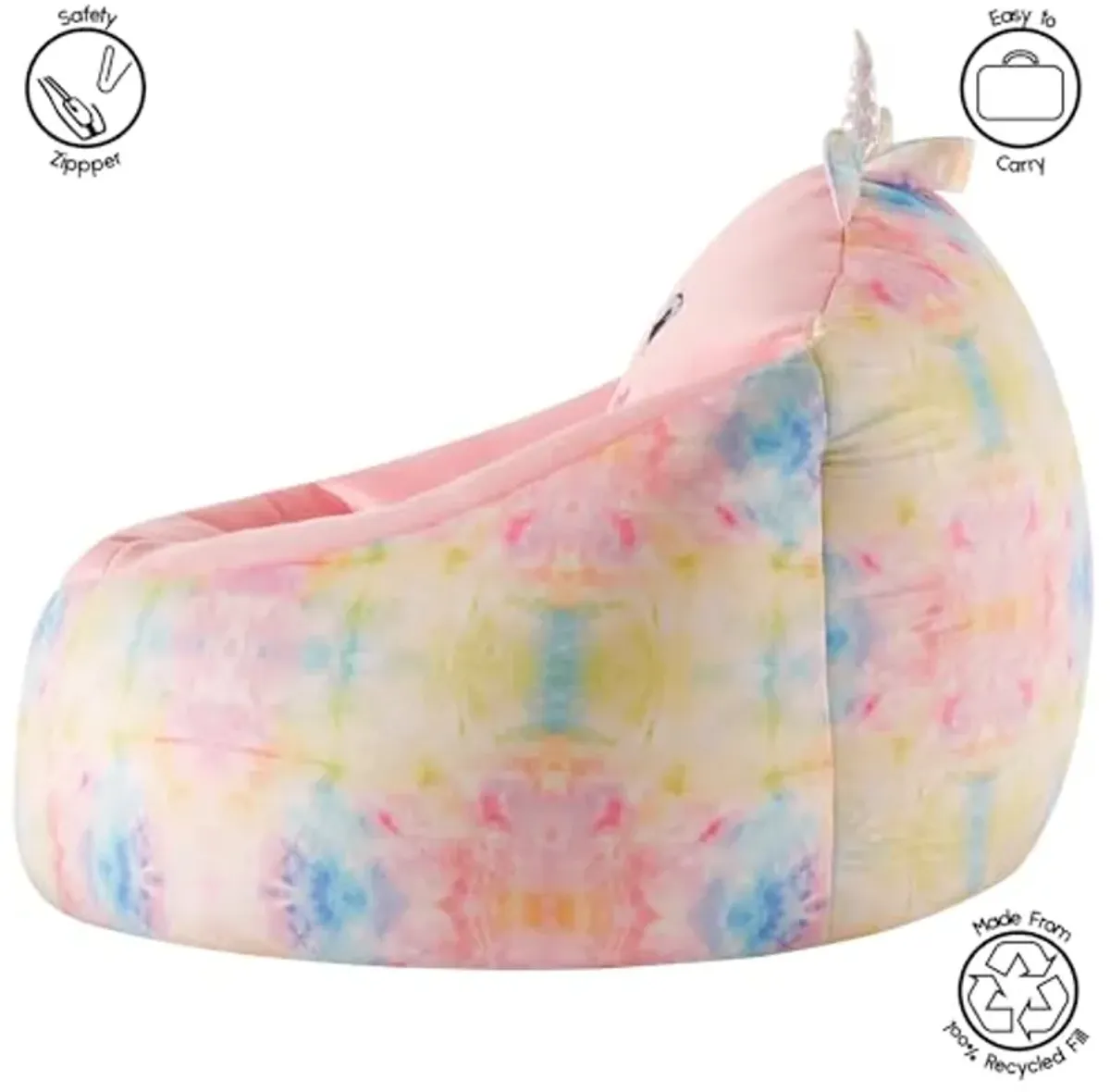 Heritage Kids Micromink Squishy Bean Bag Chair for Kids Ages 3+, Figural Unicorn