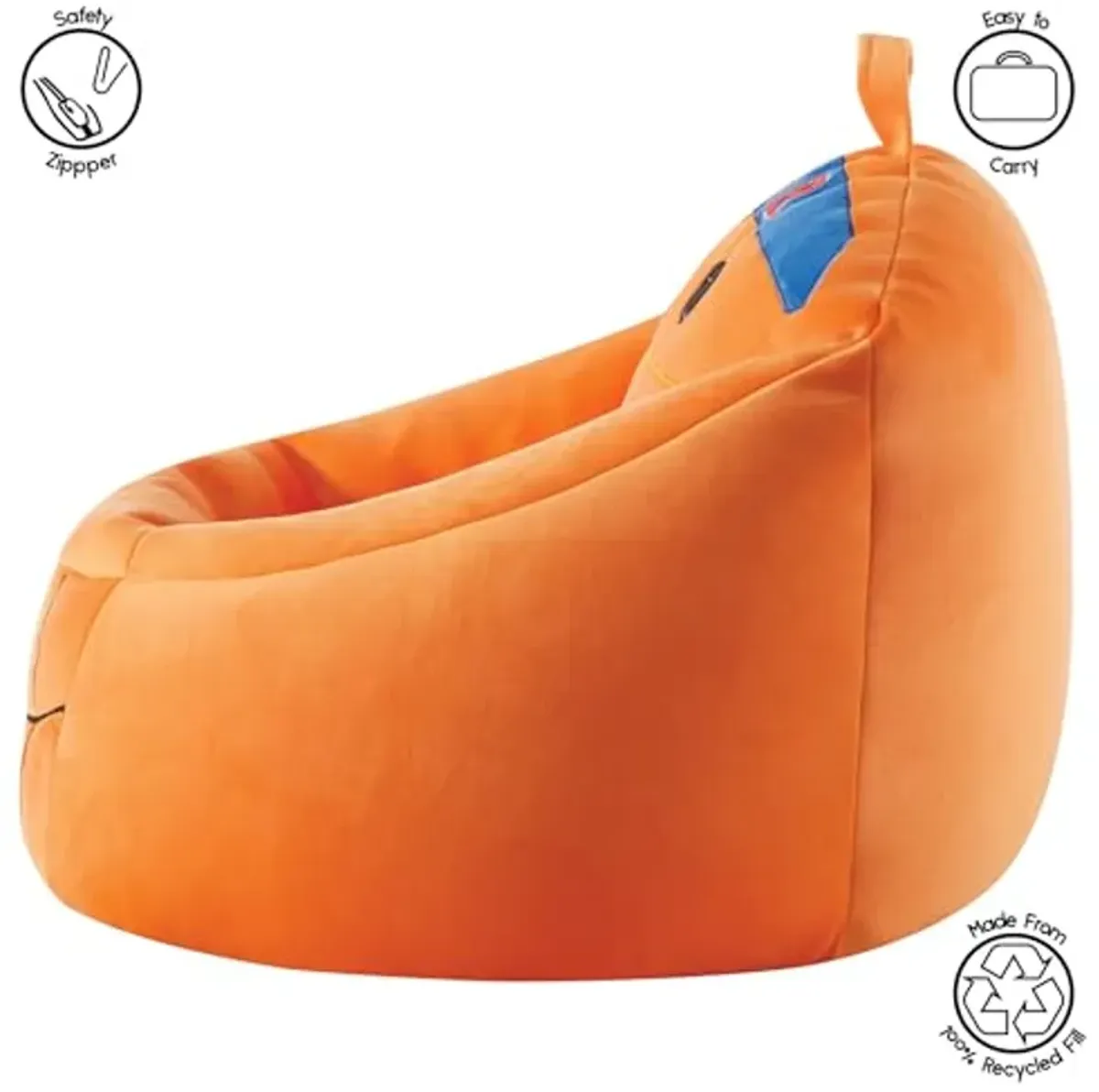 Heritage Kids Micromink Squishy Bean Bag Chair for Kids Ages 3+, Basketball