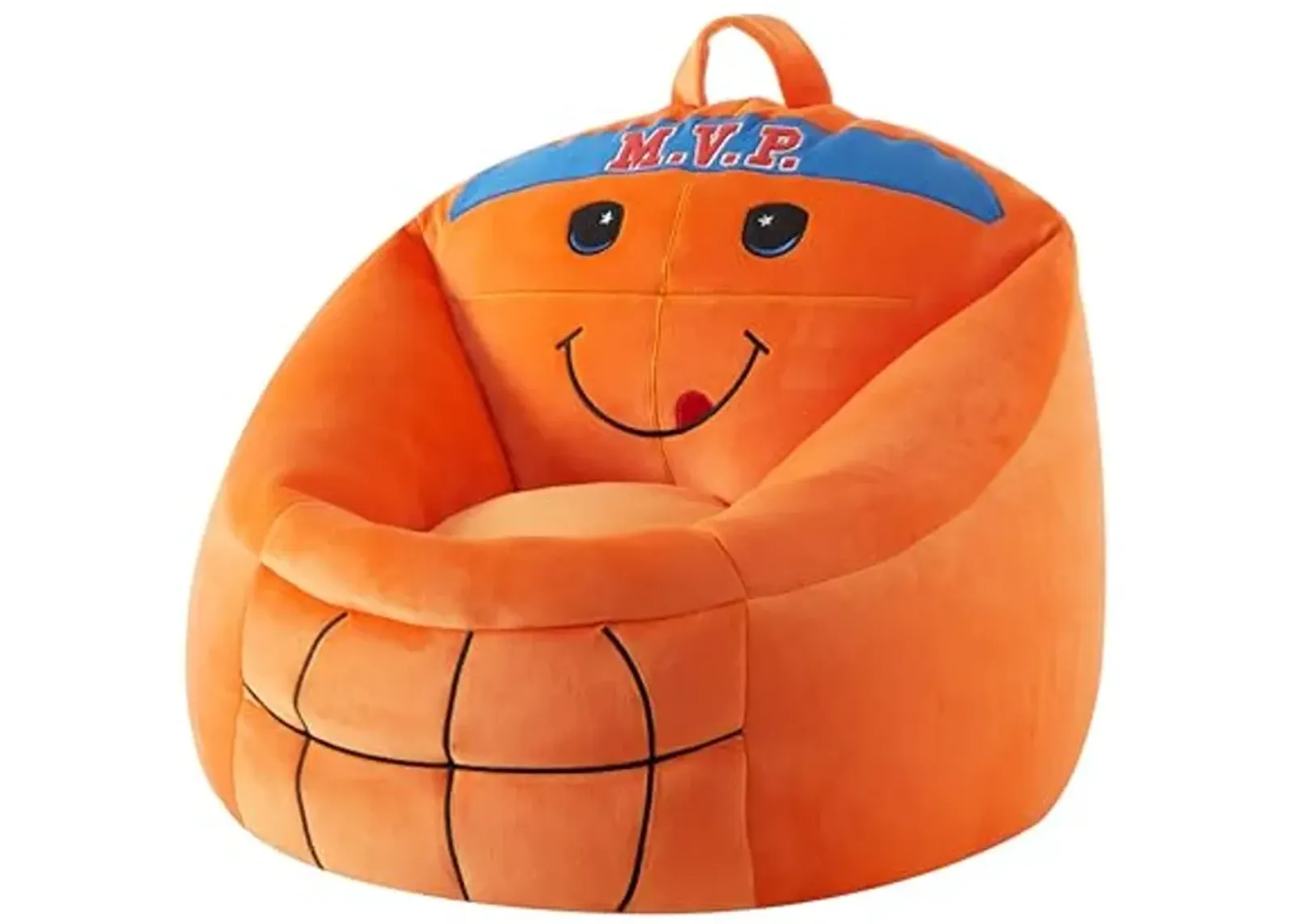 Heritage Kids Micromink Squishy Bean Bag Chair for Kids Ages 3+, Basketball