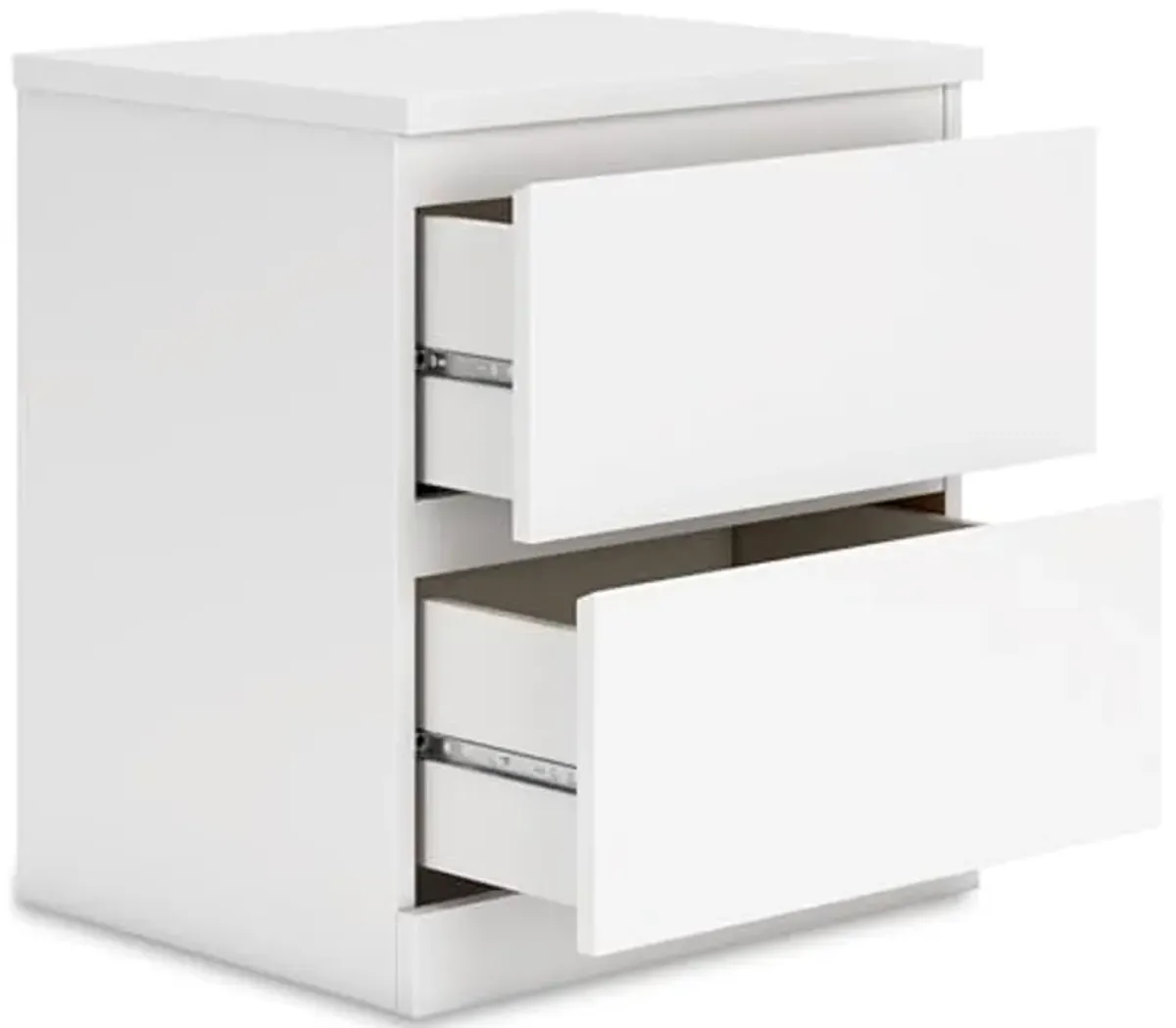 Signature Design by Ashley Onita Contemporary 2 Drawer Nightstand, 21.75" Tall, White