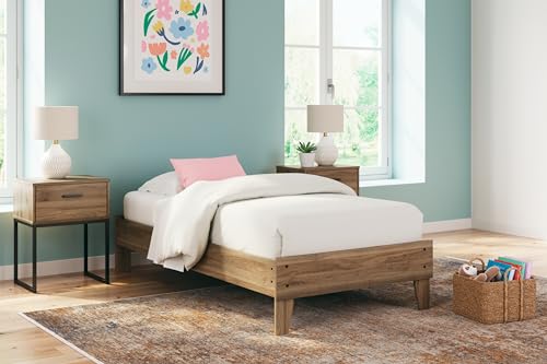 Signature Design by Ashley Deanlow Twin Platform Bed, 42" W x 78" D x 16" H, Dark Brown