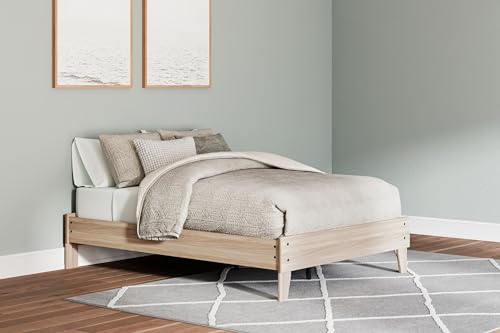 Signature Design by Ashley Battelle Queen Platform Bed, 63" W x 82" D x 16" H, Light Brown