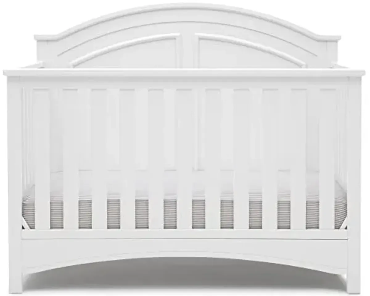 Delta Children Perry 6-in-1 Convertible Crib & Serta Dual Sided Waterproof Hypoallergenic Crib & Toddler Mattress