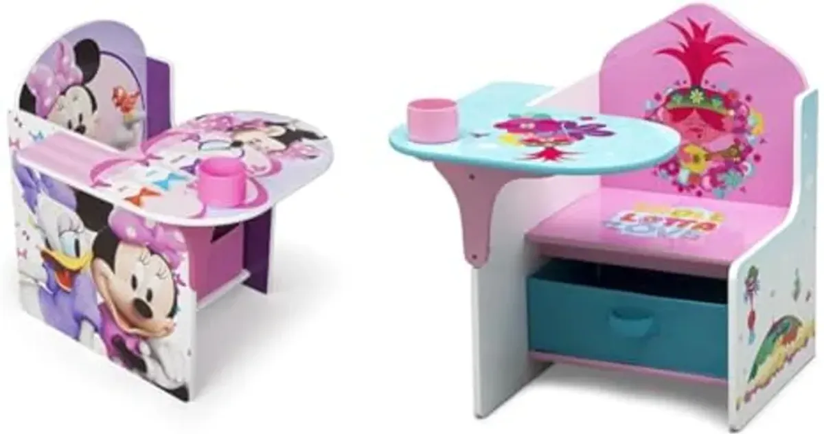 Delta Children Chair Desk Bundle - Minnie Mouse & Trolls World Tour