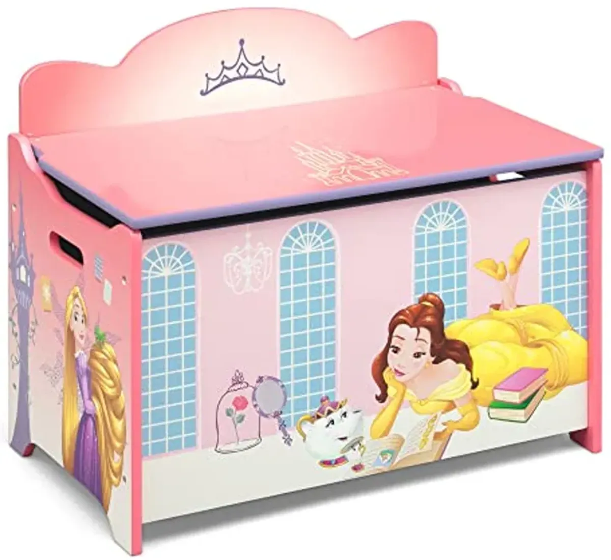 Delta Children Disney Princess Chair Desk with Storage Bin and Deluxe Toy Box