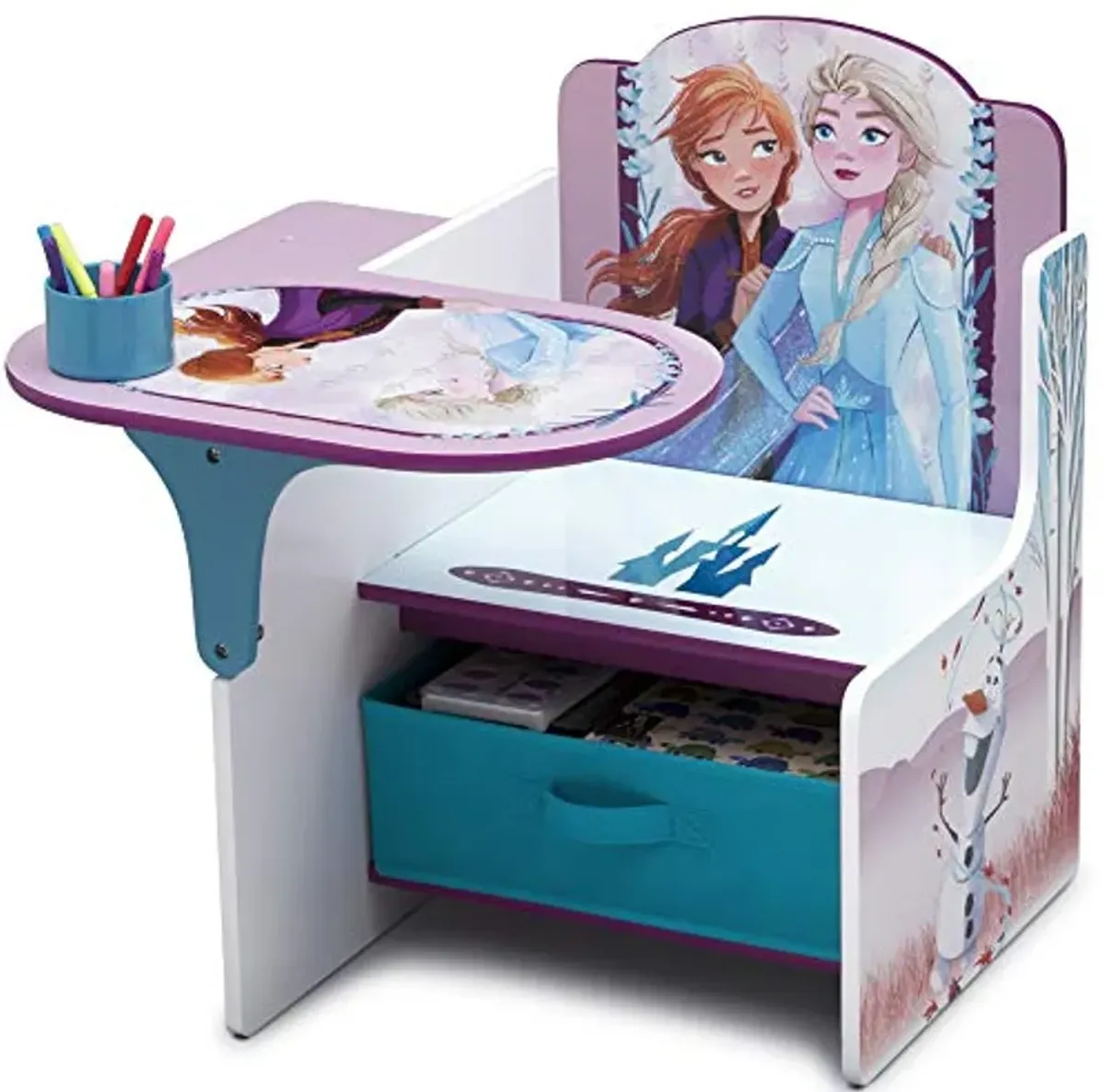 Delta Children Disney Frozen II Chair Desk with Storage Bin and Deluxe Toy Box