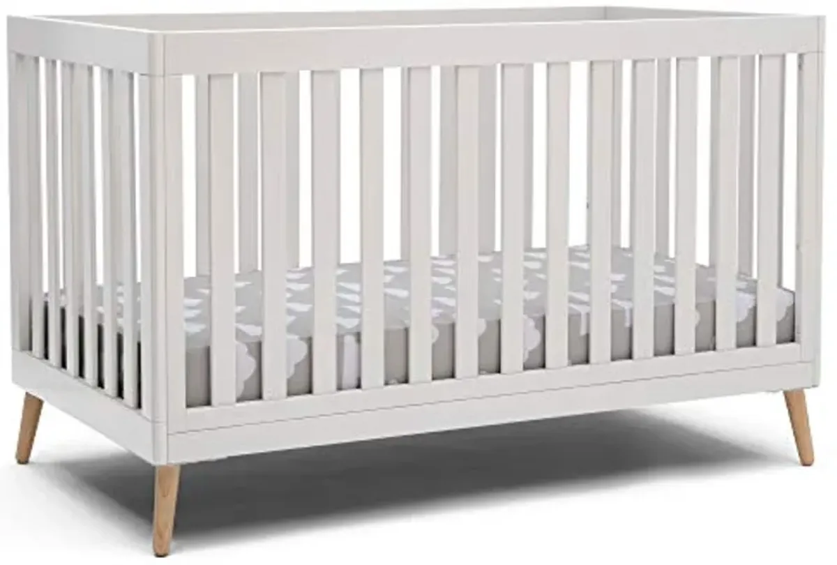 Delta Children Essex 4-in-1 Convertible Baby Crib and Serta Dual Sided Crib and Toddler Mattress Bundle