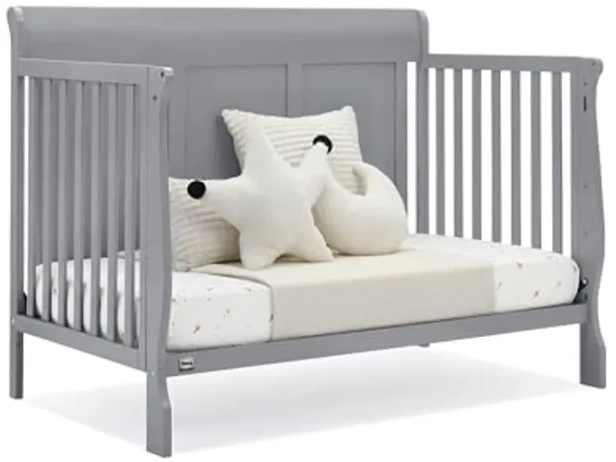 Simmons Kids Carter 6-in-1 Convertible Crib - Greenguard Gold Certified, Grey