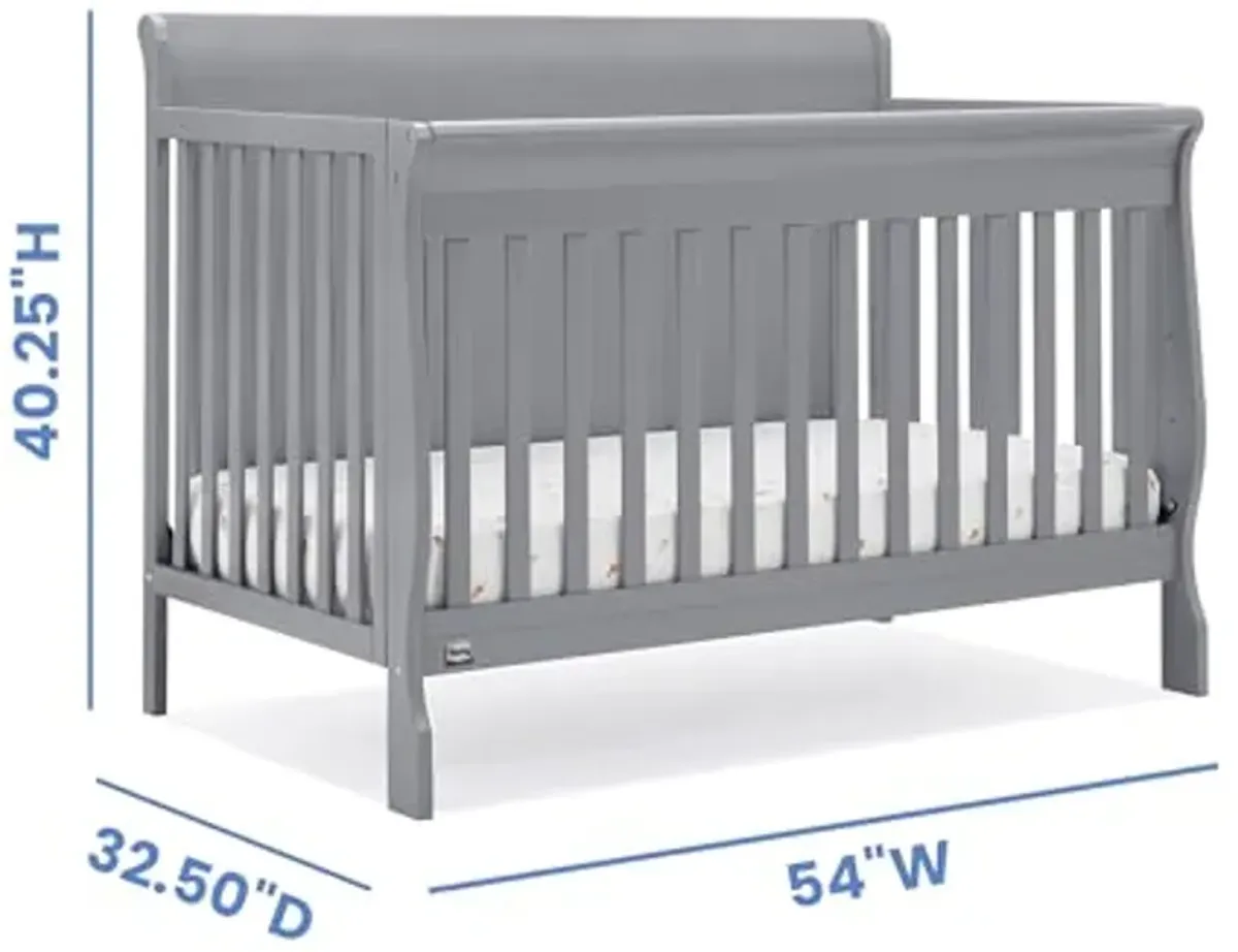 Simmons Kids Carter 6-in-1 Convertible Crib - Greenguard Gold Certified, Grey